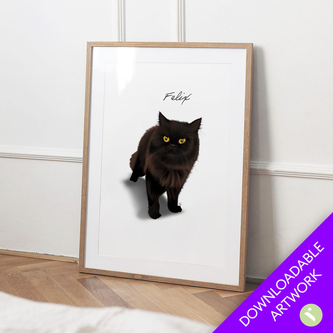 Custom Pet Digital Illustration – Personalized Artwork from Your Pet’s Photo