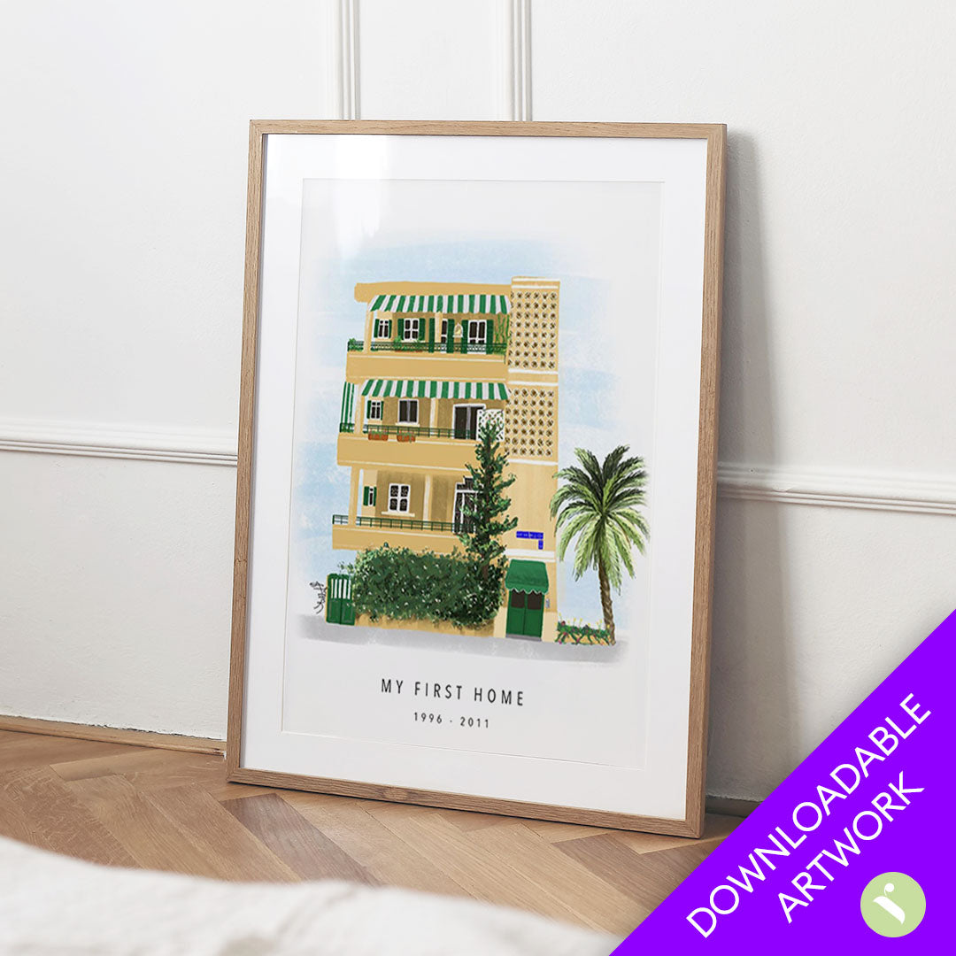 Custom Home Digital Illustration – Personalized Artwork from your Home Photo