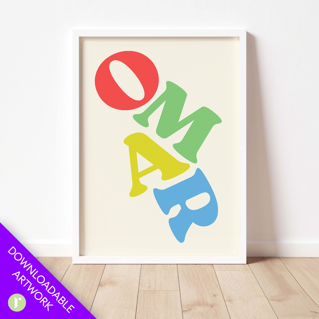 Colorful Name Poster Downloadable Print Art