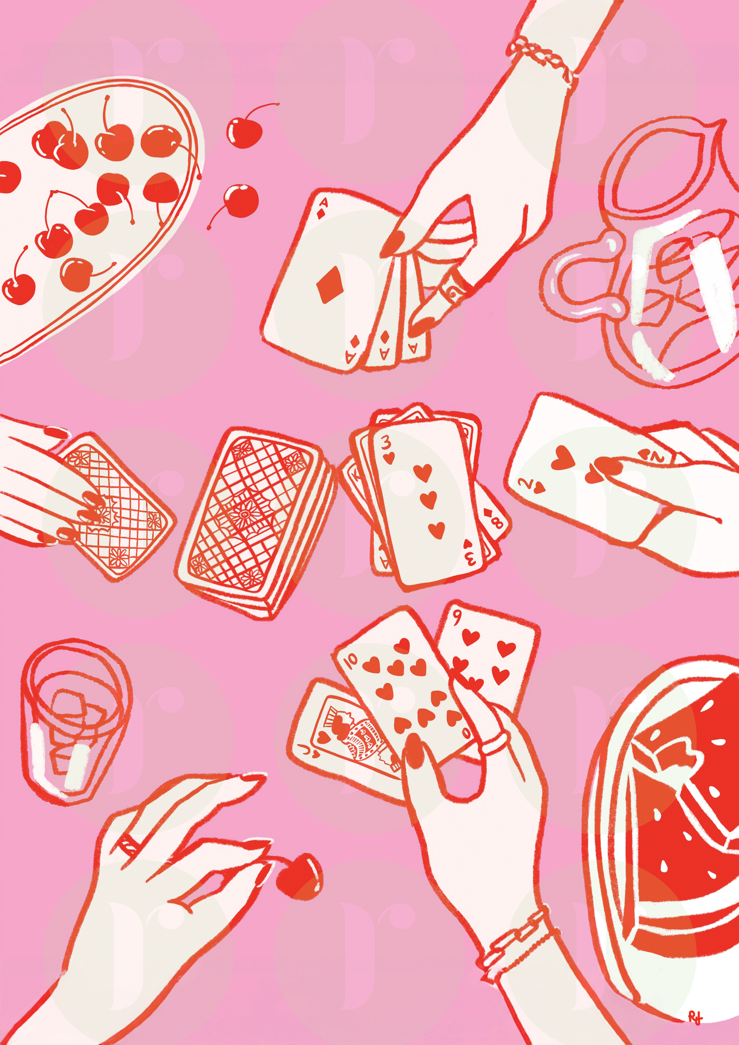 Tarneeb Playing Cards - Print Art