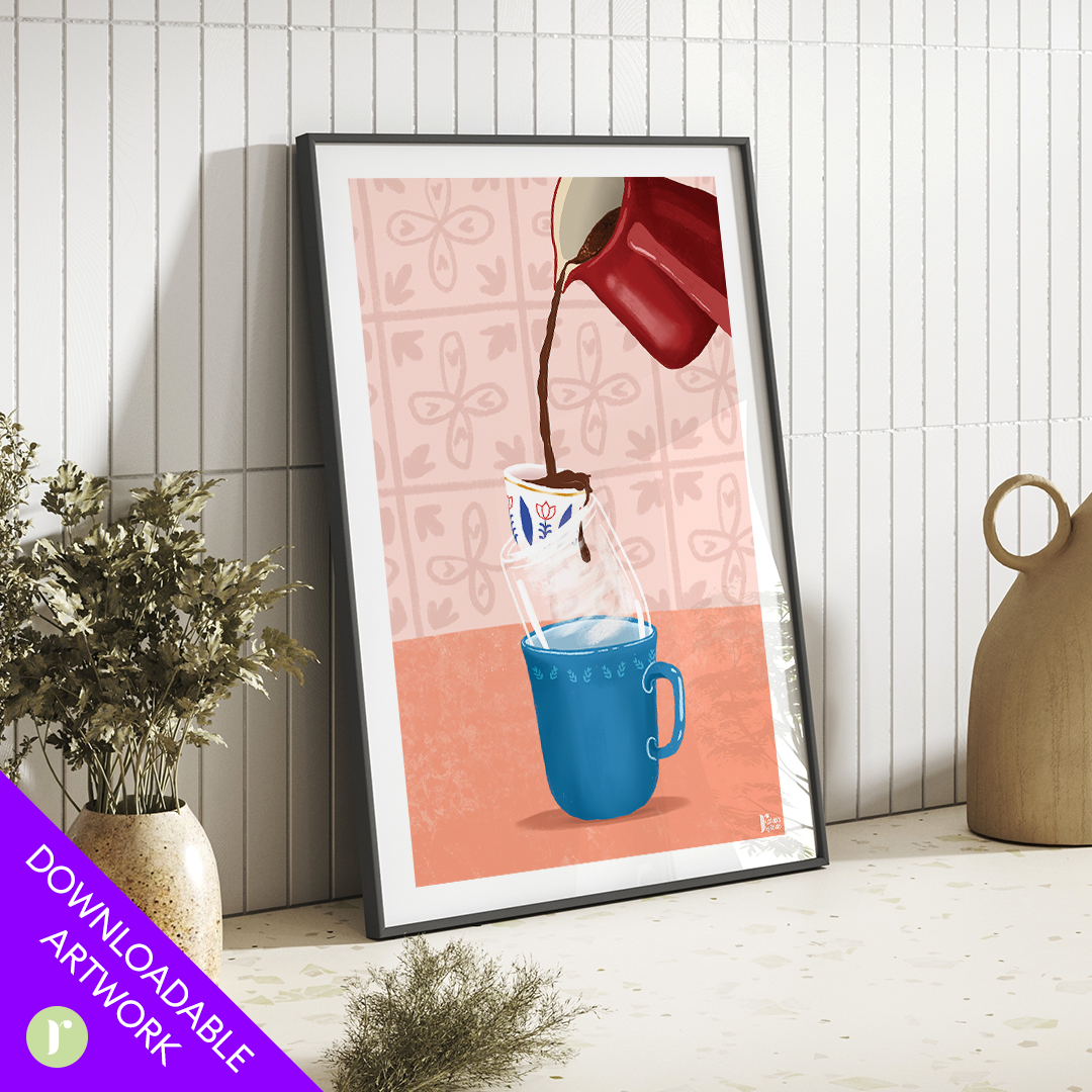 Lebanese Coffee Cups - Print Art