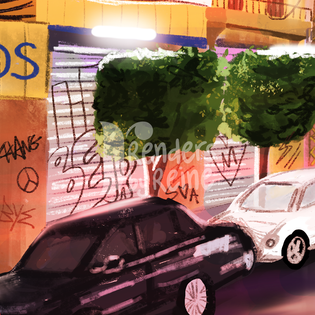 Mar Mikhael at Night - Print Art