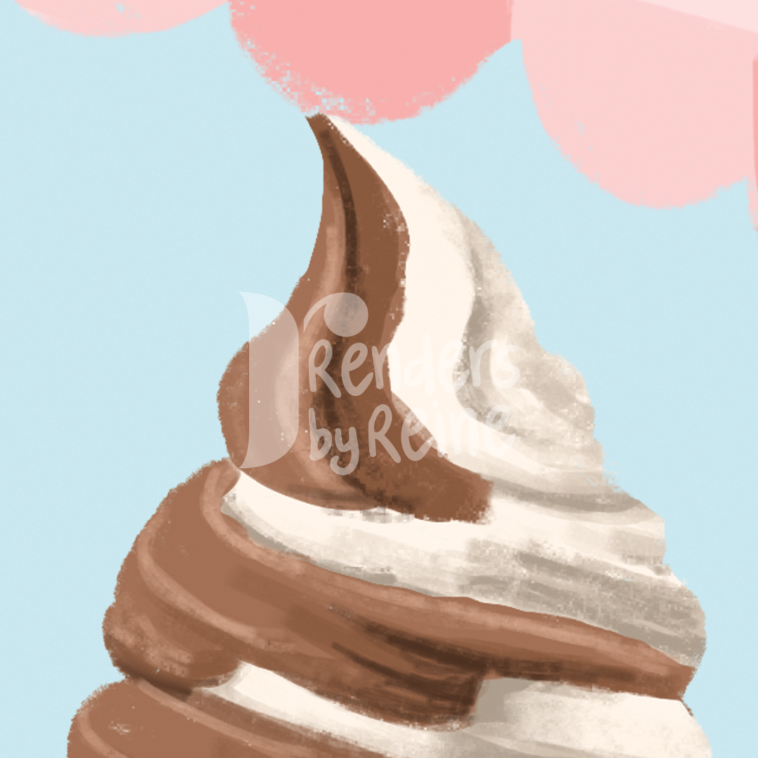 Merry Cream - Soft Serve Ice Cream Cone - Print Art