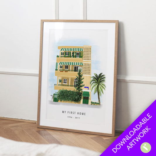 Custom Home Digital Illustration – Personalized Artwork from your Home Photo