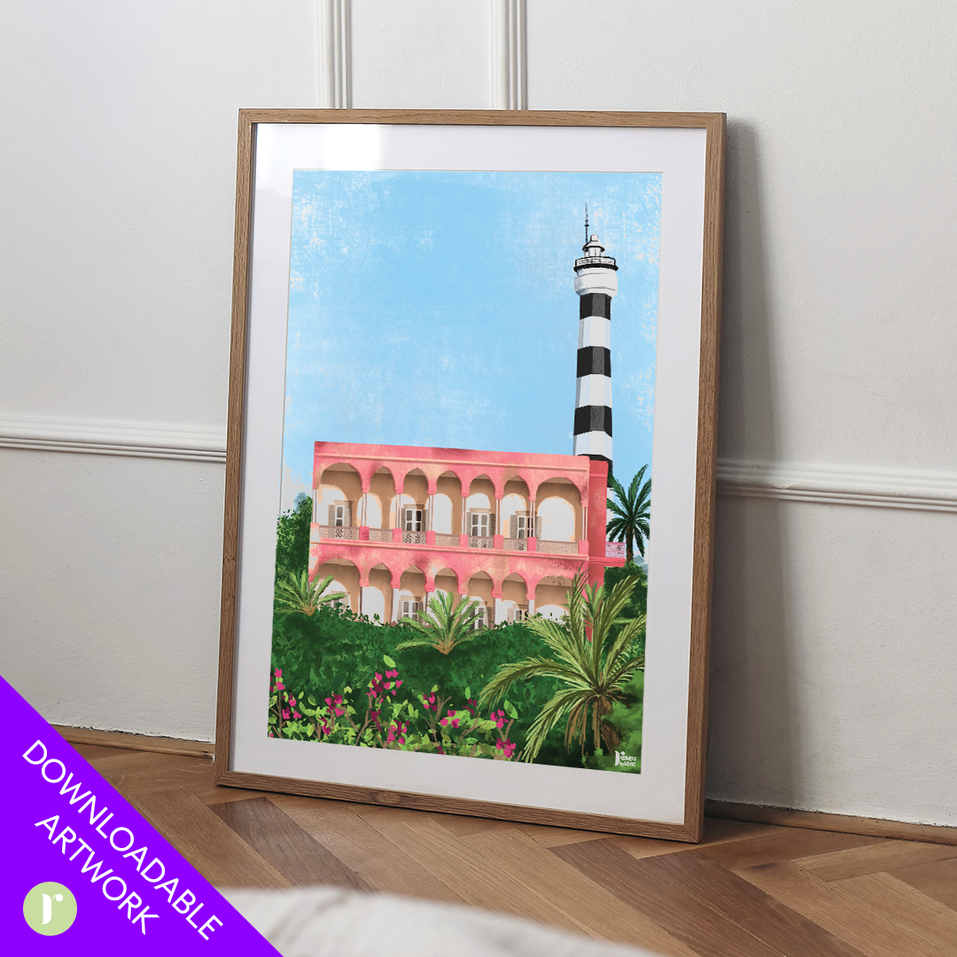 The Pink/Rose House, Maison Rose - Print Art