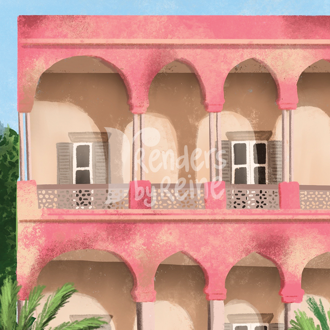 The Pink/Rose House, Maison Rose - Print Art