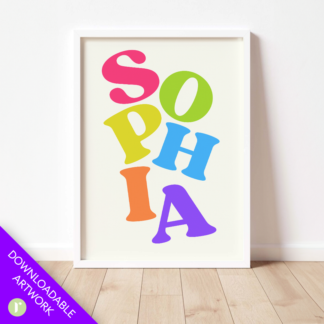 Colorful Name Poster Downloadable Print Art