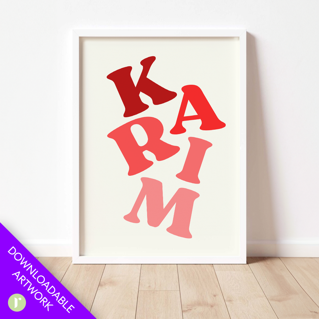 Colorful Name Poster Downloadable Print Art