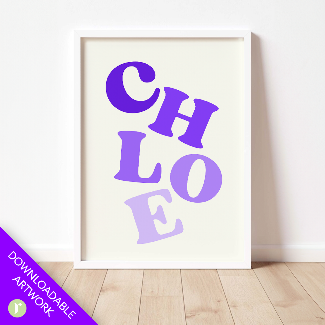 Colorful Name Poster Downloadable Print Art