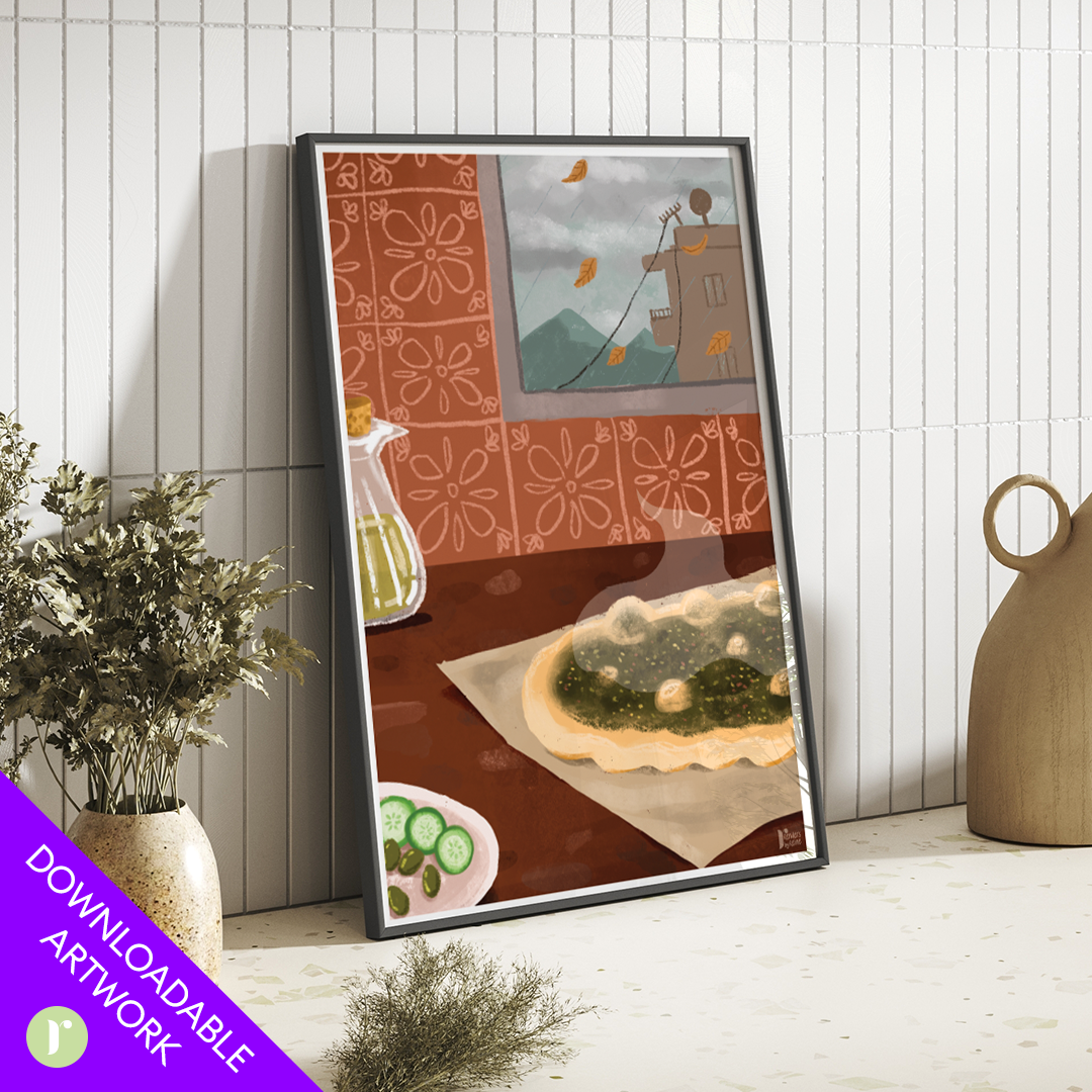 Rainy Day Manoushe - Print Art