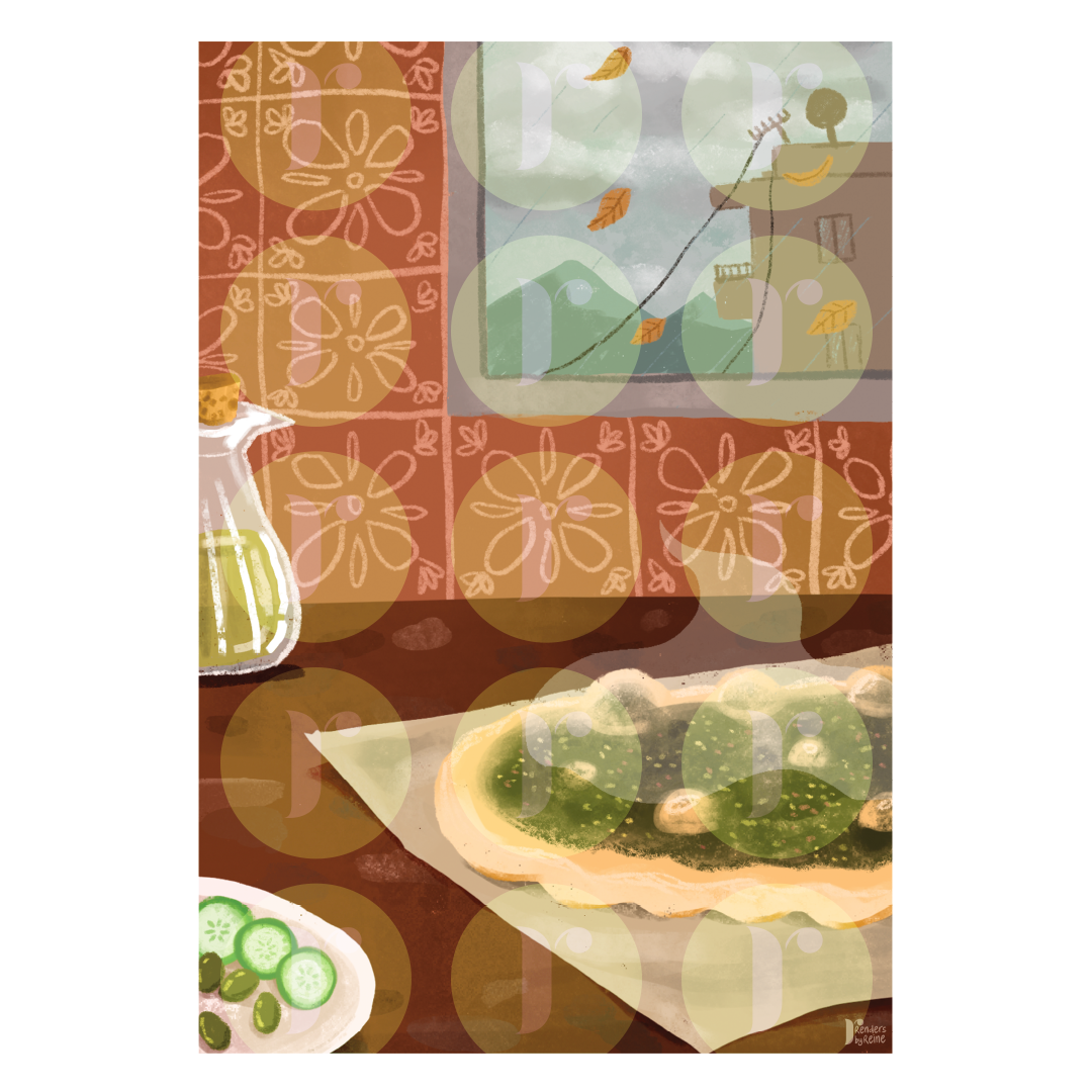 Rainy Day Manoushe - Print Art