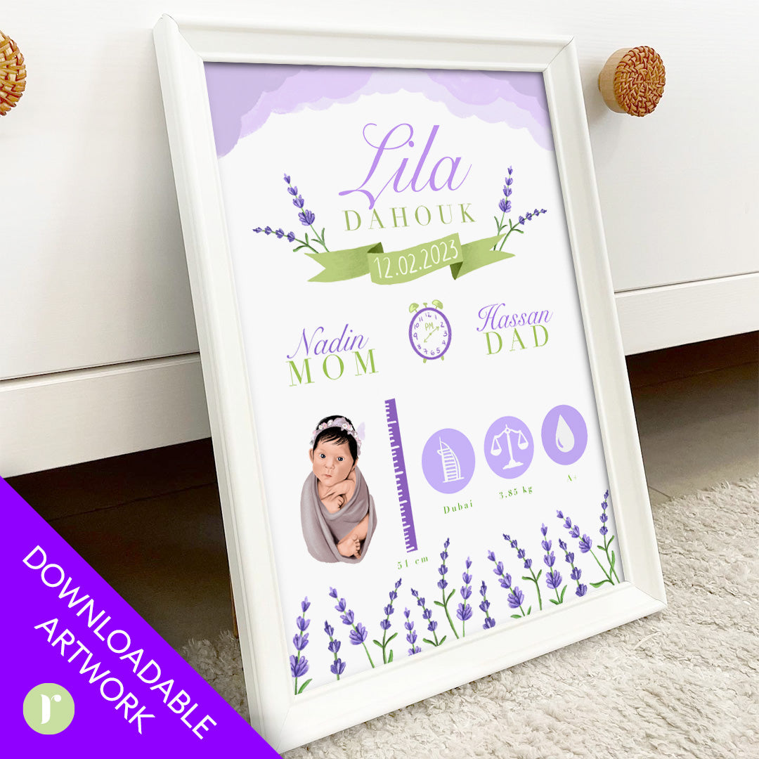 Customized Baby Board Downloadable Digital Art