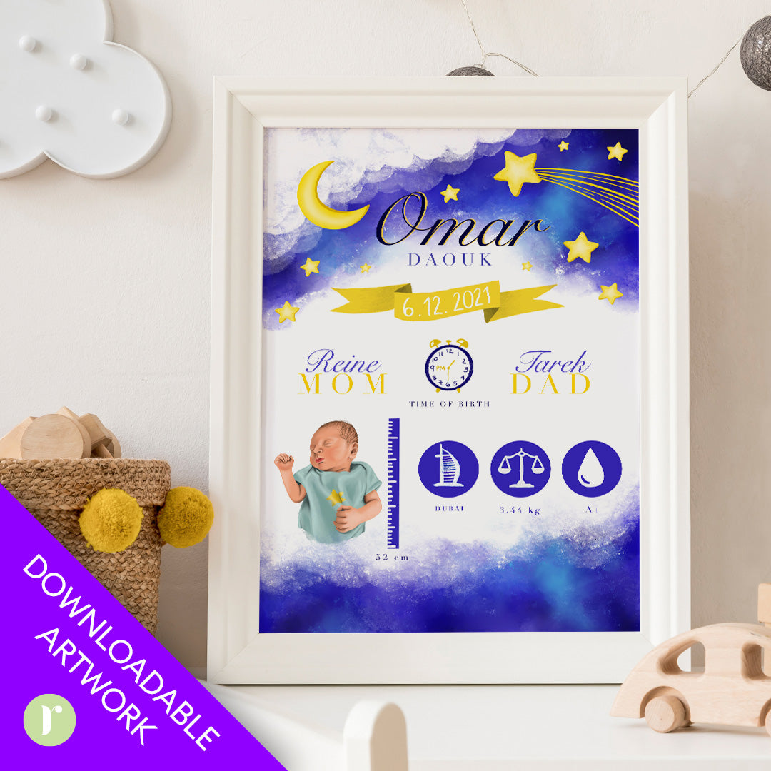 Customized Baby Board Downloadable Digital Art